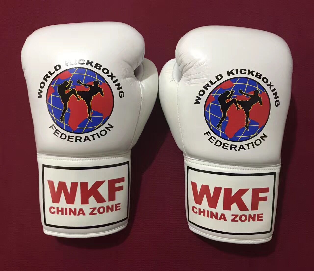 WKF世界自由搏击联合会官方认证：自由搏击/泰拳/散打比赛专用扎带式拳击手套