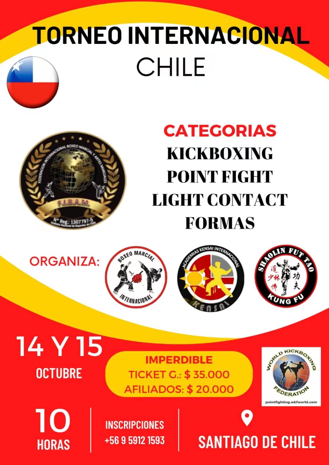 2023年WKF南美洲自由搏击公开赛(2023年10月14日-15日\智利-圣地亚哥)
